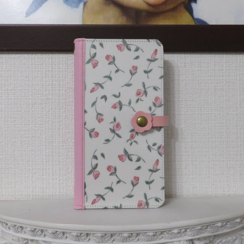 リバティ “フローティング フローラ” 手帳型スマホケース (概ね全機種 