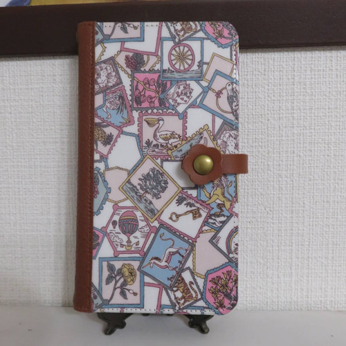 リバティ “フローティング フローラ” 手帳型スマホケース (概ね全機種 