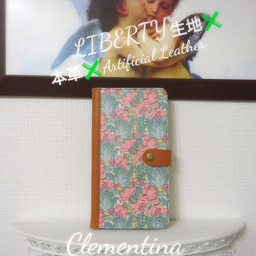 リバティ“ストロベリーシーフ 苺泥棒” 手帳型スマホケース (概ね全機種