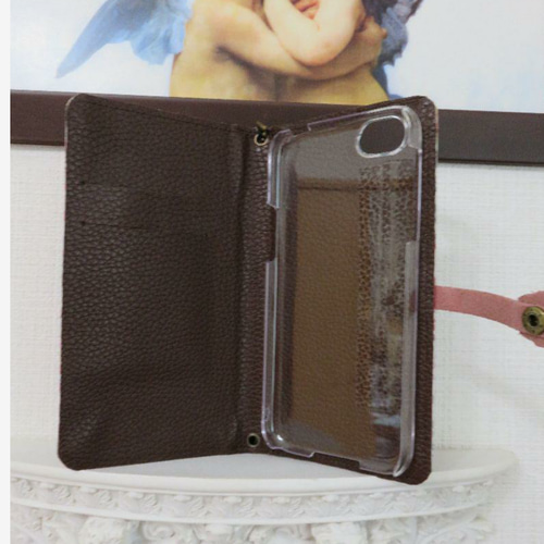 iphone15】リバティストロベリーシーフ 手帳型スマホケースミナ