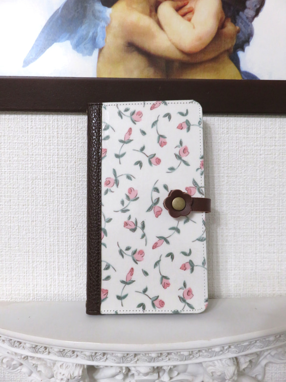 リバティ“フローティング フローラ” 手帳型スマホケース (概ね全機種 