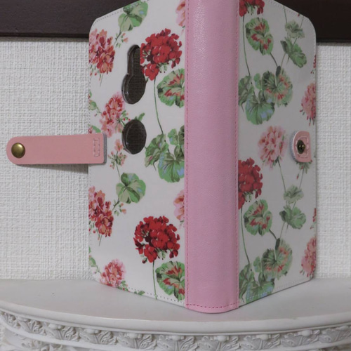 ローラアシュレイ “ゼラニウム” 手帳型スマホケース (概ね全機種対応 