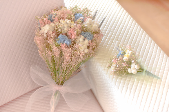 Opal Bridal Special Set【ブーケ　スワッグ　ブートニア　ヘッドドレス】 1枚目の画像