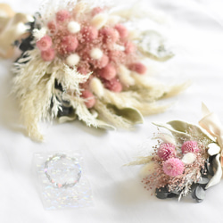 Bridal Special Set  【Raspberryberyl】【スワッグブーケ×ブートニア×ヘッドドレス】 3枚目の画像