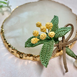 Brooch | Mimosa < 含羞草 > 合歡草 | 珍珠 編織 胸針 第1張的照片