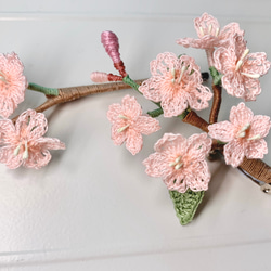 さくらさくら&lt;さくら&gt; |ヘアピンヘアピン|かぎ針編みギフト帽子髪飾り桜 4枚目の画像