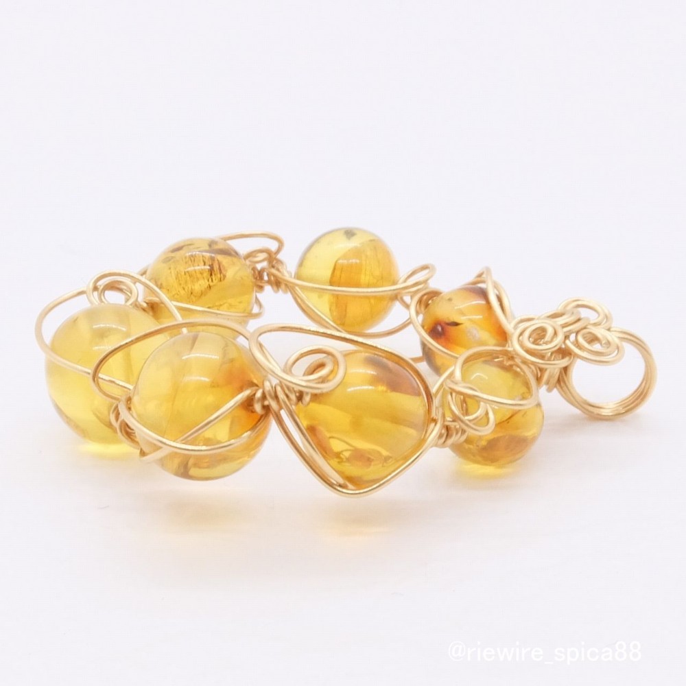 【Creema限定 秋の福袋】＊柔和＊アンバー(琥珀)のアクセサリーセット