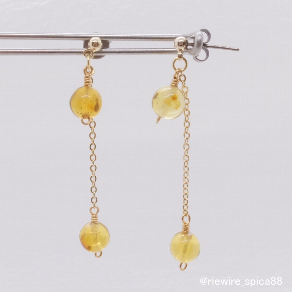 【Creema限定 秋の福袋】＊柔和＊アンバー(琥珀)のアクセサリーセット