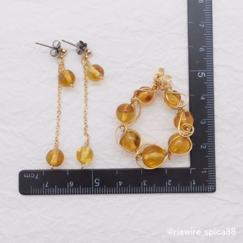 【Creema限定 秋の福袋】＊柔和＊アンバー(琥珀)のアクセサリーセット