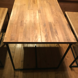 ダイニングテーブル　セット　アイアン　ウッド 2枚目の画像