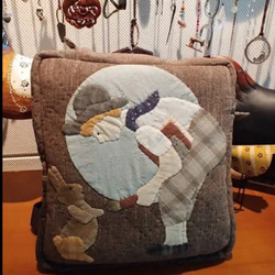 新品☆パッチワーク・キルト☆100%ハンドメイド フクロウバック