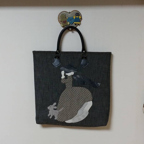 新品☆パッチワーク・キルト☆100%ハンドメイド すーさんトートバック 