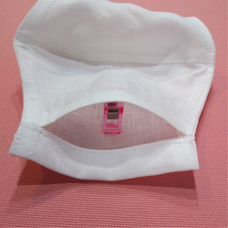 送料無料　裏地が選べる薄いリネンの　夏マスク　Mサイズ　ポケット付き　２枚セット 6枚目の画像
