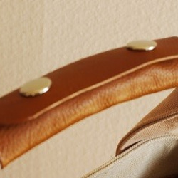 春色帆布のサイドポケット付きトートバッグ（グレー） 5枚目の画像