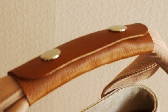 春色帆布のサイドポケット付きトートバッグ（グレー） 5枚目の画像