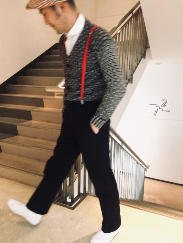 今までにない！サスペンダー。SHAMS clip braces "PASSION RED" 1枚目の画像