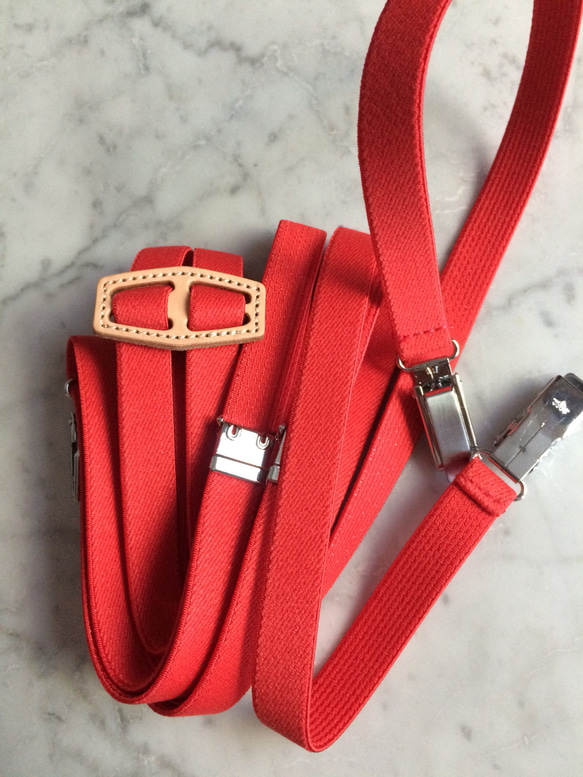 今までにない！サスペンダー。SHAMS clip braces "PASSION RED" 2枚目の画像