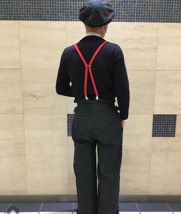 今までにない！サスペンダー。SHAMS clip braces "PASSION RED" 7枚目の画像