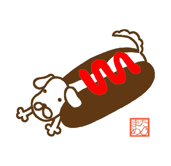 【おもしろ動物系Ｔシャツ】Hotdog＜＜まめた本舗＞＞ 2枚目の画像