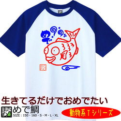 【おもしろ動物系Ｔシャツ】めで鯛＜＜まめた本舗＞＞ 1枚目の画像