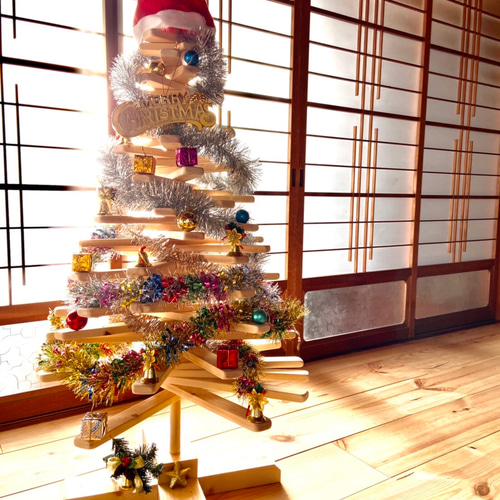 手作り】木製クリスマスツリー 立体・オブジェ vamo508 通販