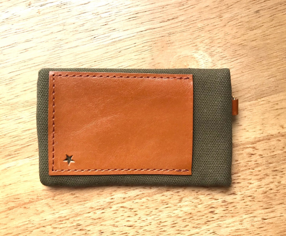 パスケース・コインケース・カードケース <zipper pass case/ khaki> 2枚目の画像