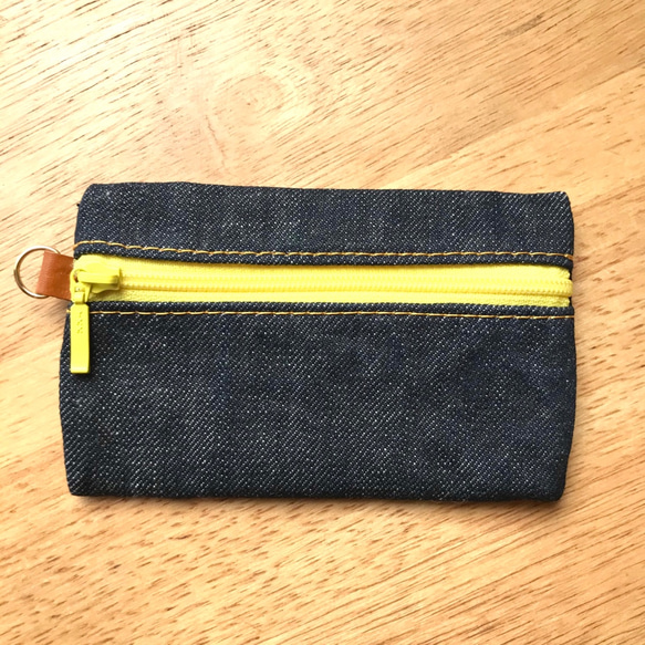 パスケース・コインケース・カードケース <zipper pass case/ denim> 1枚目の画像