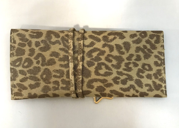 革小物入れ　ペンケース・メガネケースetc.　<rope case/  leopard ☆> 2枚目の画像