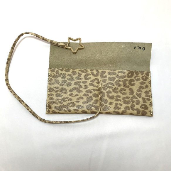 革小物入れ　ペンケース・メガネケースetc.　<rope case/  leopard ☆> 3枚目の画像