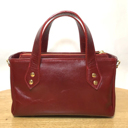 レザーショルダー ・ トート　＜star tote / red＞ 2枚目の画像