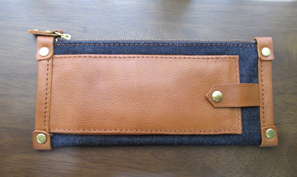 ☆sale☆長財布　<flat wallet denim B> 1枚目の画像