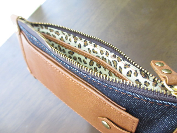 ☆sale☆長財布　<flat wallet denim B> 4枚目の画像