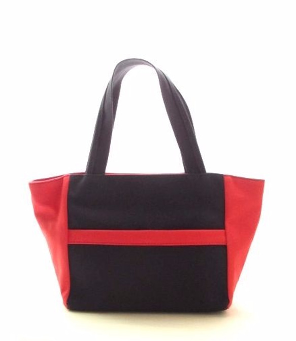 ☆Sale☆トートバッグ・帆布 <bi-color tote / navy> 1枚目の画像