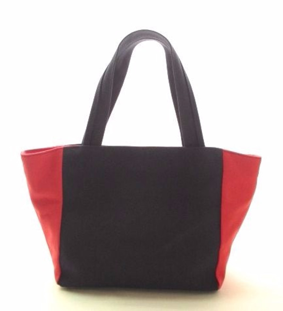 ☆Sale☆トートバッグ・帆布 <bi-color tote / navy> 2枚目の画像