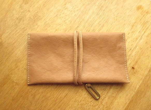 革小物入れ　パスポート・お札etc.　<rope case/ beige L> 2枚目の画像