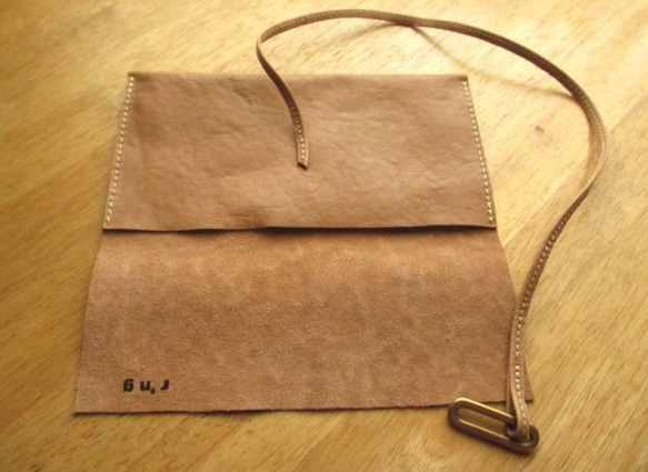 革小物入れ　パスポート・お札etc.　<rope case/ beige L> 4枚目の画像