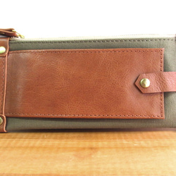 ☆sale☆長財布　<flat wallet khaki A> 1枚目の画像