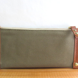 ☆sale☆長財布　<flat wallet khaki A> 2枚目の画像