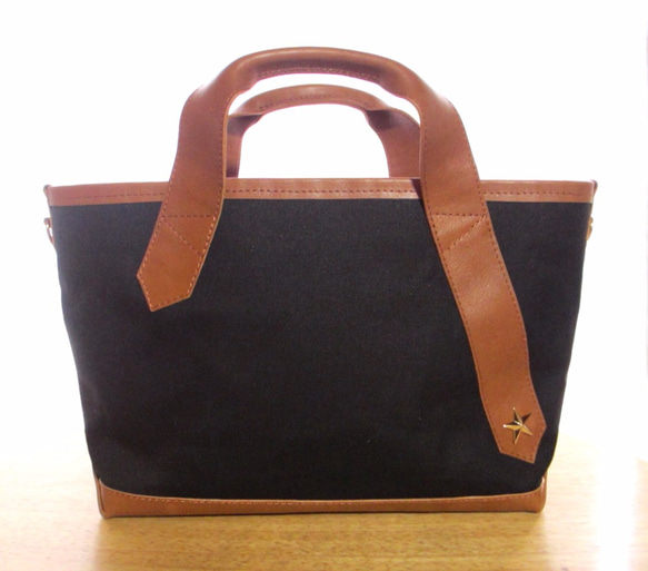 ☆sale☆ トートバッグ・帆布／革　＜LS tote black＞ 1枚目の画像