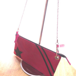 ☆Sale☆クラッチ・ポシェット　＜star clutch / pink＞ 4枚目の画像