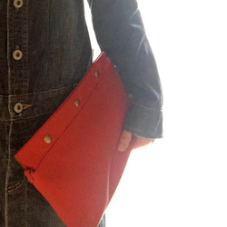 ショルダー・クラッチバッグ　＜JH clutch / red＞ 8枚目の画像