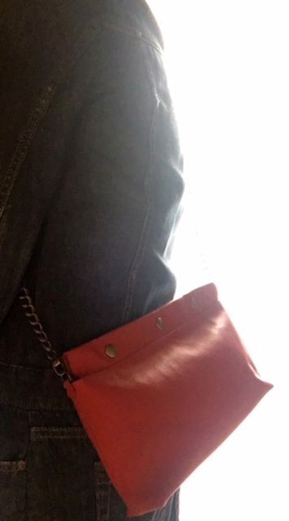 ショルダー・クラッチバッグ　＜JH clutch / red＞ 9枚目の画像