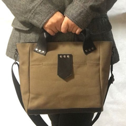 トート・ショルダーバッグ　<SQ tote / khaki> 9枚目の画像