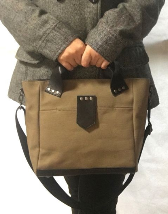 トート・ショルダーバッグ　<SQ tote / khaki> 9枚目の画像