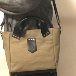 トート・ショルダーバッグ　<SQ tote / khaki> 10枚目の画像