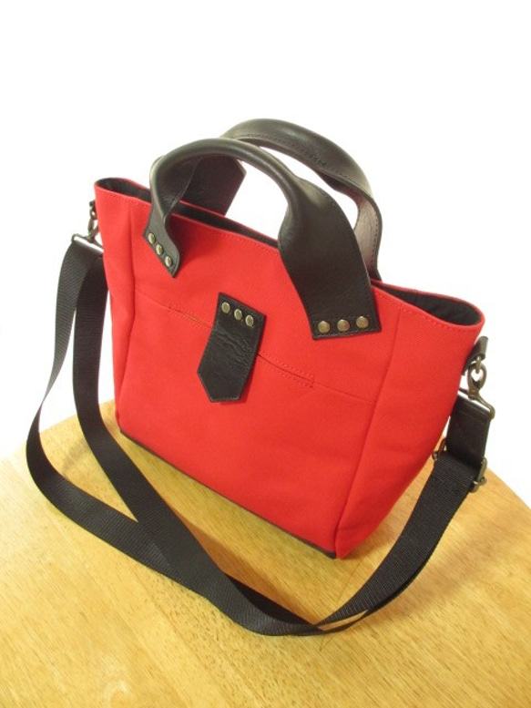 トート・ショルダーバッグ　<SQ tote / red> 7枚目の画像