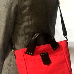 トート・ショルダーバッグ　<SQ tote / red> 9枚目の画像