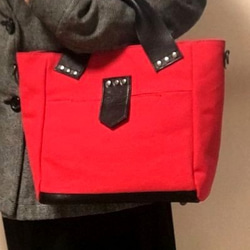 トート・ショルダーバッグ　<SQ tote / red> 10枚目の画像