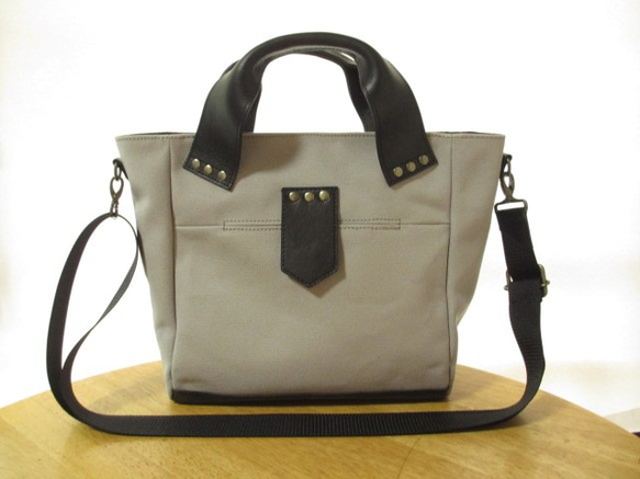 トート・ショルダーバッグ　<SQ tote / gray> 1枚目の画像