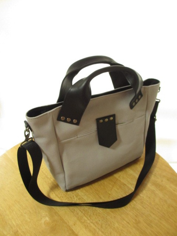 トート・ショルダーバッグ　<SQ tote / gray> 7枚目の画像